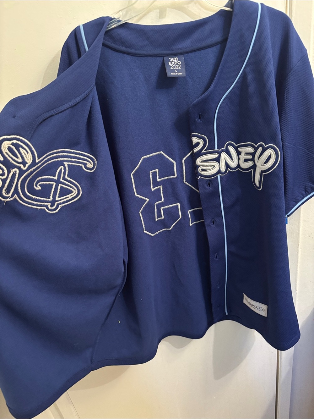 Disney D23 Navy Blue Baseball-Style Jersey with Light Blue Trim - Picture 7 of 10